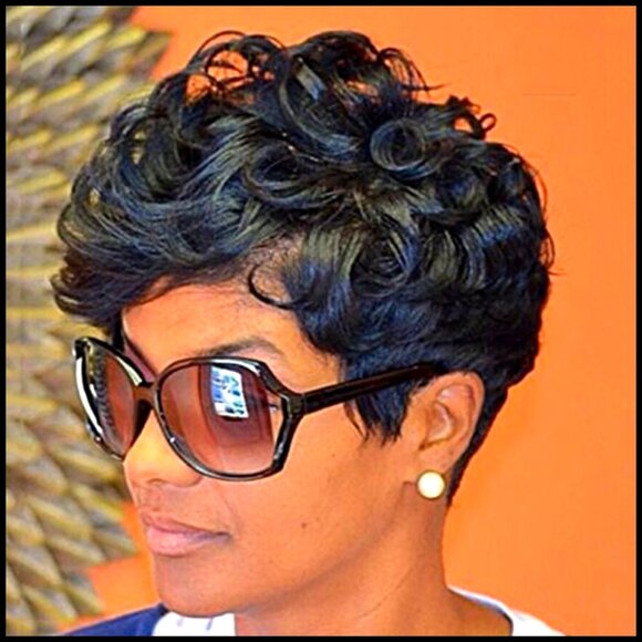 Short Curly Pixie Cut Wig Human Hair Glueless Natural Daily Wear Adjustable main image 2
